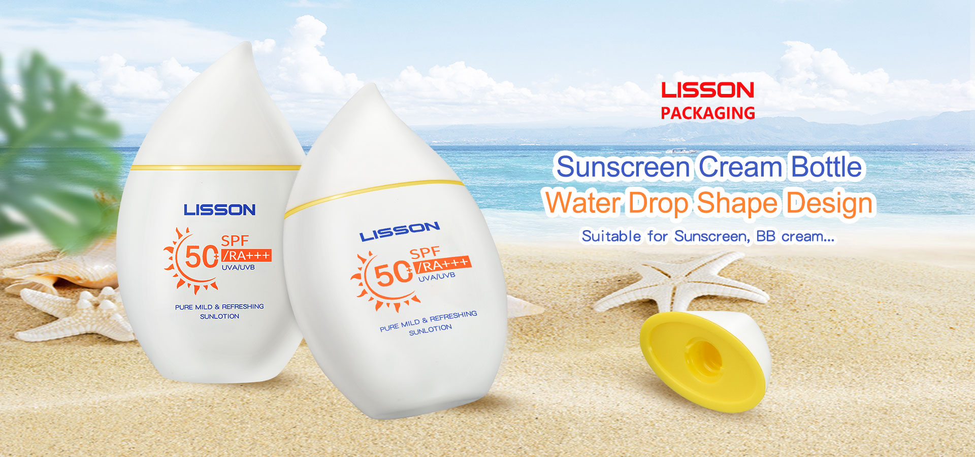 Water Drop Shape Bottle for Suscreen Cream