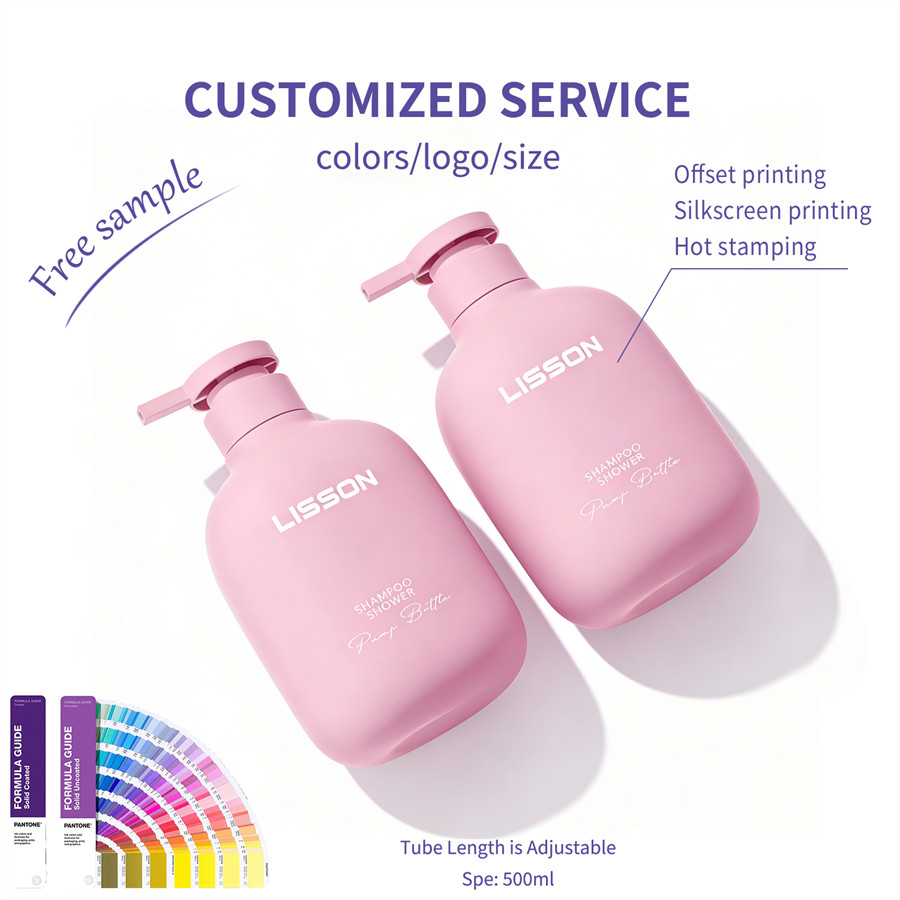 Ergonomic Square Flocked Shower Bottle