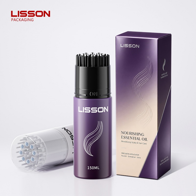 50mm Hair Oil Bottle with 8-Roller Massage Comb